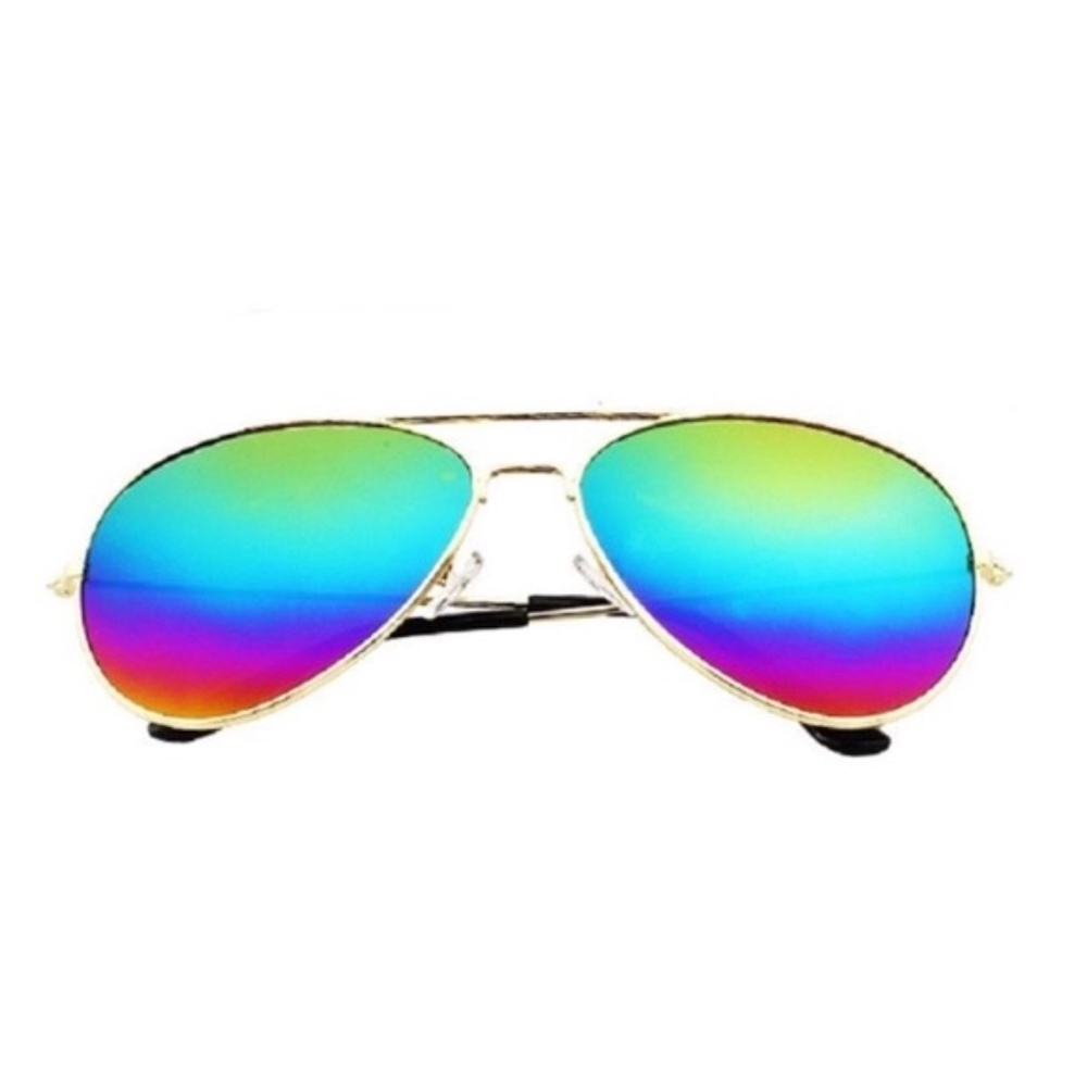 Rainbow Mirrored Lens Aviator Sunglasses new - Picture 4 of 6